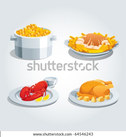 Creative icons of food (dishes)