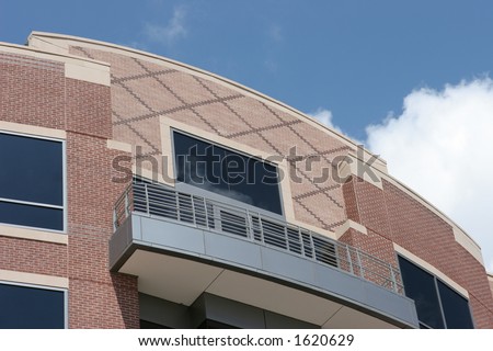 Circular building top with balcony