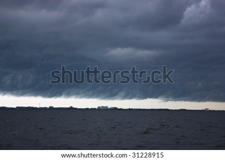 Stormy weather near Cape Canaveral and Cocoa Beach in Florida