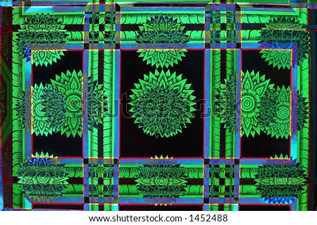 Composite abstract of temple ceiling details