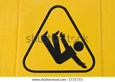 Sign warning of slippery floor