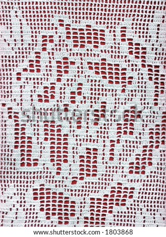 Crochet table cover background detail