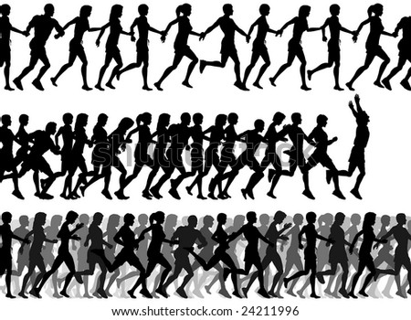 people running clipart. of people running (vector