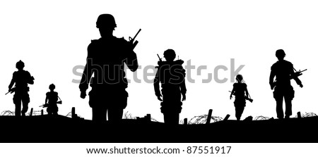 soldiers marching silhouette