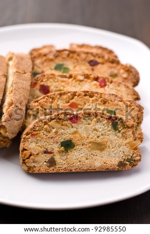 Traditional italian biscuits in a plate