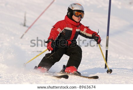 Mountain skiing school training