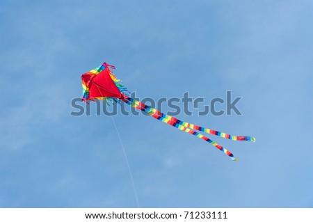 Flying kite with a string