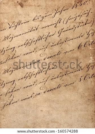 vintage handwriting with undefined latin text. manuscript. parchment. grunge dark paper background