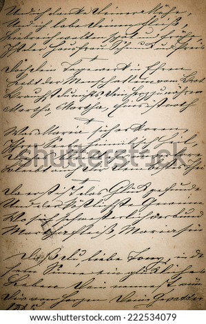vintage handwriting. page of old poetry book. manuscript. aged paper background