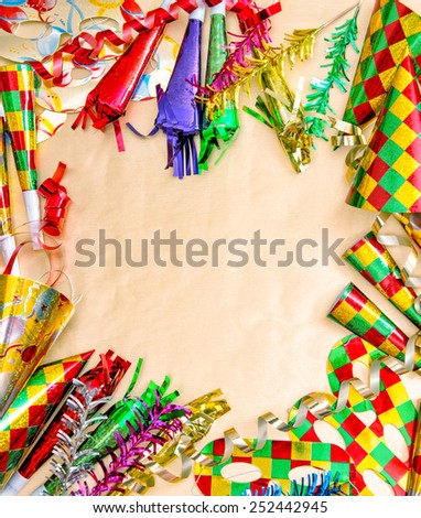 Carnival party decorations. Holidays background. Symbol of venetian mask festival