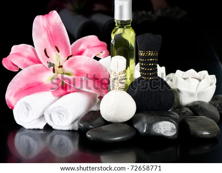 spa and wellness concept. thai massage accessories