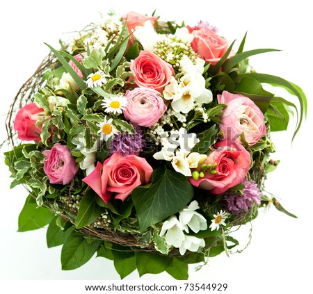Flower Bouquet on Colorful Spring Flowers Bouquet Stock Photo 73544929   Shutterstock