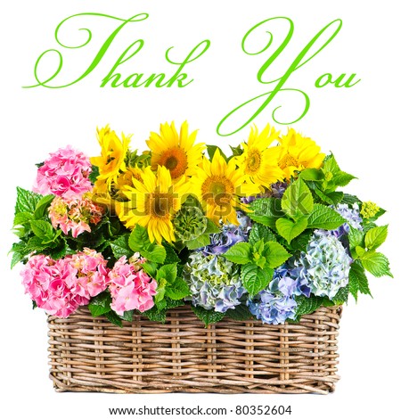 colorful flowers. thank you. card concept