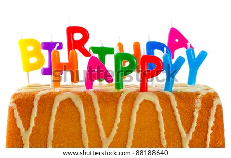 happy birthday. birthday cake with candles
