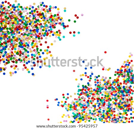 colorful confetti background. red, blue, green, yellow. carnival or birthday party decoration concept