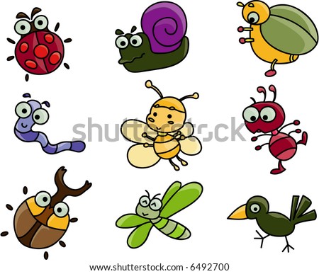 Cute Images on Cute Cartoon Of Many Bugs Stock Vector 6492700   Shutterstock