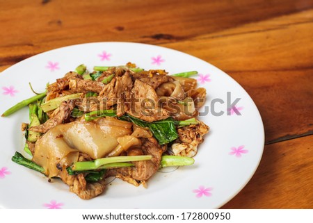 Thailand traditional food, fired noodles with soy sauce