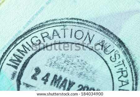 Passport stamp for travel concept background