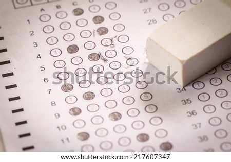 Exam carbon paper computer sheet and eraser