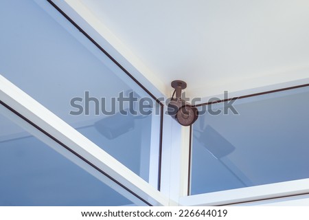 cctv camera security on wall background in room for safety concept