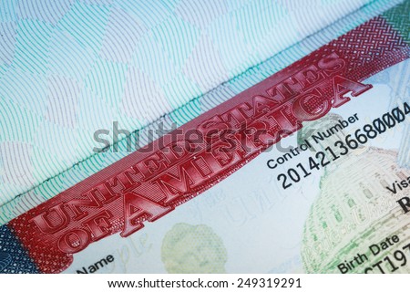 USA American visa texture background for travel concept