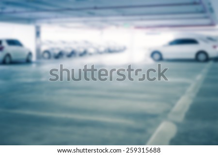 Abstract blur background of business car parking lot and empty or vacant space, shallow depth of focus