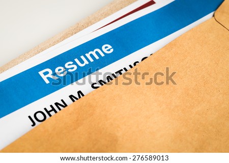 Resume letter background in brown envelop, can use as recruitment business concept