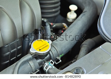 Warning water heat, component of car engine