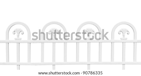 White fence isolated on white background