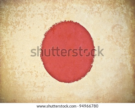 old grunge paper with Japan flag background