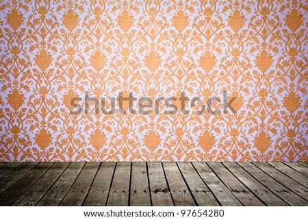 abstract flower pattern background in traditional Thai style art on wall