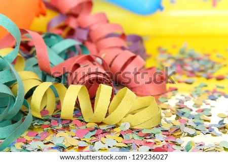 party streamers and confetti