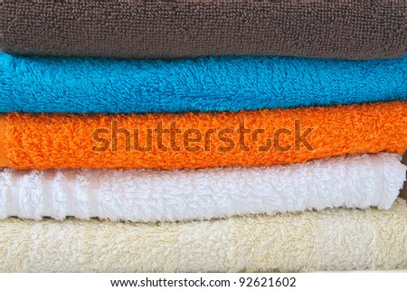 folded colorful towels