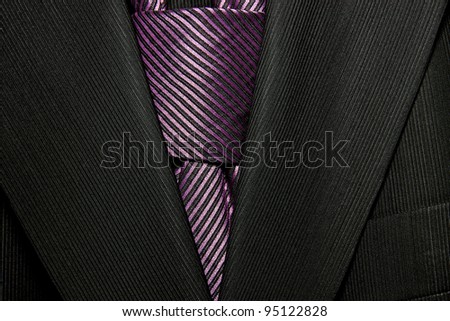 jacket with purple tie
