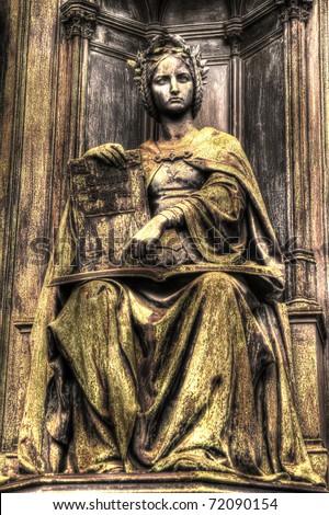 Statue of justice in Prague city center, HDR (high dynamic range)