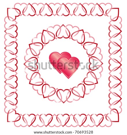 love heart borders. stock vector : Love Heart Border, Frame, Corner, Center designs