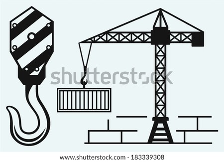 Crane working and hook of a crane Crane working and hook of a crane