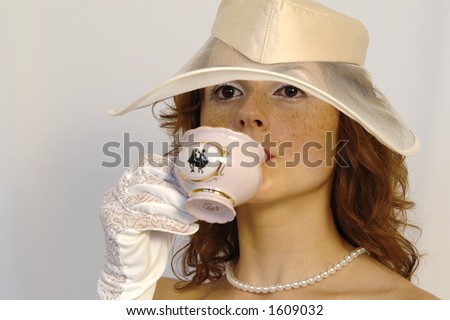 Lady drinking tea