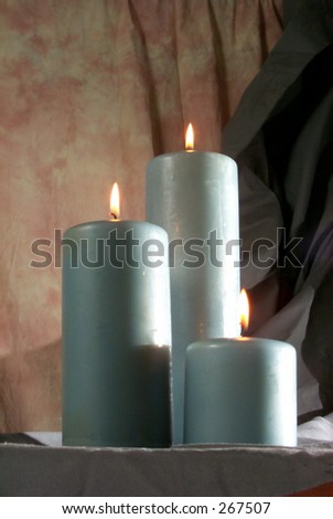 A trio of pillar candles