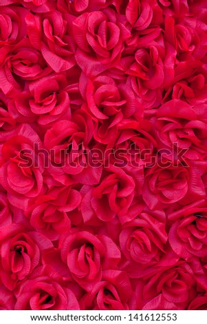Background of artificial rose petals