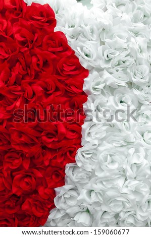 Background of artificial rose petals