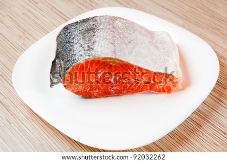 The red frozen fish, salmon, trout