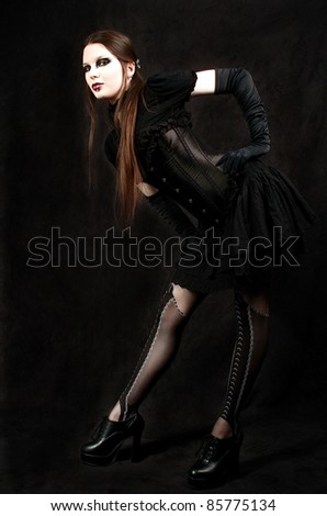 Stunning Goth Girl all in black