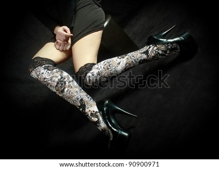 Beautiful legs in stockings