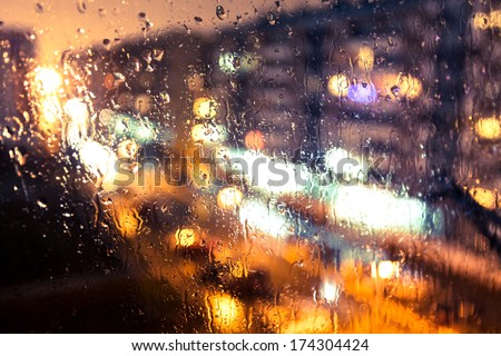 Water drops on window, wet window
