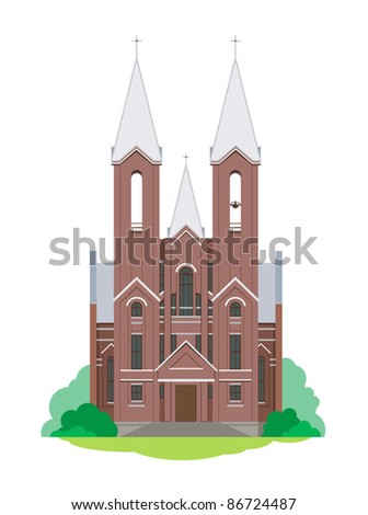 Catholic church. Vector illustration.