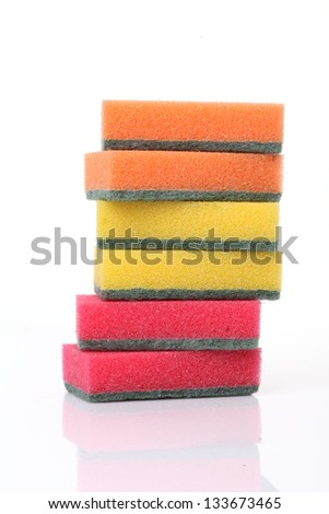 Cleaning sponges. Isolated on white background