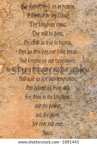 The Lords Prayer on an old paper background