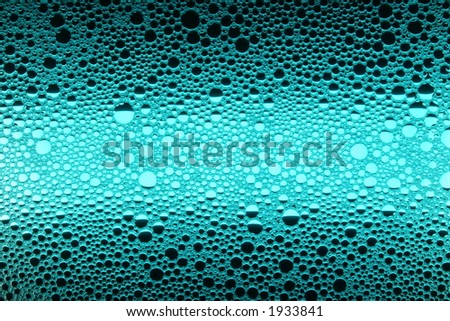 Backlit blue bubbles with horizontal graduation.