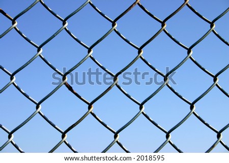 Wire security fence close up